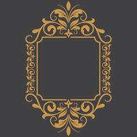 Golden Vintage frame Ornament in square Size.Golden Border ornament.Suitable for wedding invitation card. vector