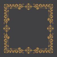 Golden Vintage frame Ornament in square Size.Golden Border ornament.Suitable for wedding invitation card. vector