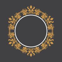 Golden Vintage frame Ornament in Circle Shape .Golden Ring Border ornament.Suitable for wedding invitation card. vector