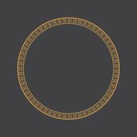 Golden Vintage frame Ornament in Circle Size.Golden Ring Border ornament.Suitable for wedding invitation card. vector