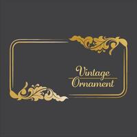 Golden Vintage frame Ornament in square Size. Golden Border ornament. Suitable for wedding invitation card, luxury name tag and label. vector