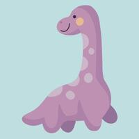 A cute purple dinosaur vector