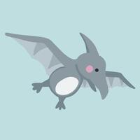 A cute grey dinosaur bird vector