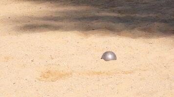 en jouant pétanque des balles sur sablonneux plage video