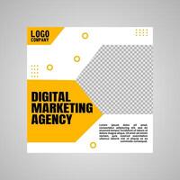 yellow and white social media post design for digital marketing company promotion. vector