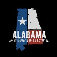 alabama state in grunge style perfect for print, apparel, etc vector