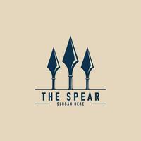old spear vintage logo design, head spear illustration design vector
