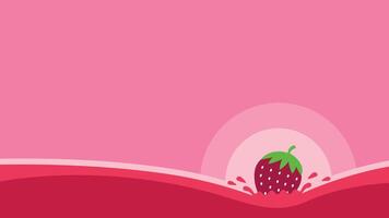 strawberry drop in the water vector