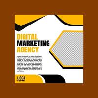 yellow social media post design for digital marketing companies vector