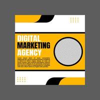 yellow social media post design for digital marketing companies vector