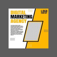 yellow social media post design for digital marketing companies vector