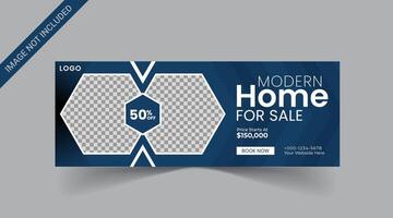 Real estate Social media cover banner. corporate real estate construction cover, social media post, web banner, template vector