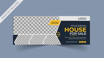 Real estate Social media cover banner. corporate real estate construction cover, social media post, web banner, template vector