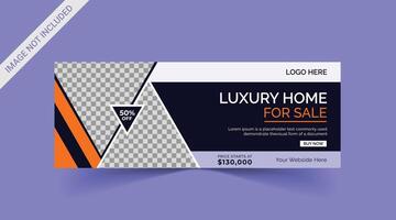 Real estate Social media cover banner. corporate real estate construction cover, social media post, web banner, template vector