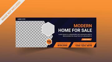 Real estate Social media cover banner. corporate real estate construction cover, social media post, web banner, template vector