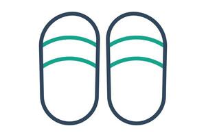 slippers icon. icon related to textile. line icon style. textile element illustration vector