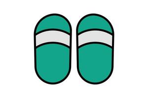 slippers icon. icon related to textile. flat line icon style. textile element illustration vector