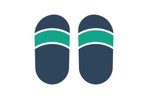 slippers icon. icon related to textile. solid icon style. textile element illustration vector