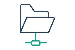 shared folder icon. icon related to information technology. line icon style. technology element illustration vector