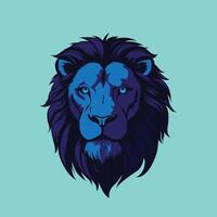 Blue lion logo illustration vector