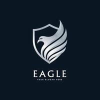 eagle shield logos with modern style vector