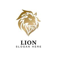 lion head logo design template vector