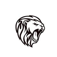 lion head logo design template vector