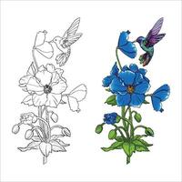 Botanical colouring book vector