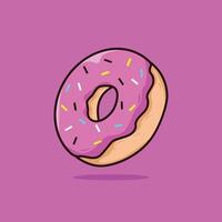 Donut illustration cartoon style vector
