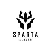 espartano logo, silueta guerrero Caballero soldado griego, sencillo minimalista elegante producto marca diseño vector