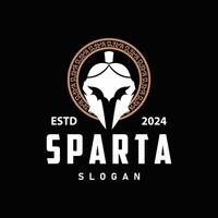 Spartan Logo, Silhouette Warrior Knight Soldier Greek, Simple Minimalist Elegant Product Brand Design vector