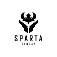 Spartan Logo, Silhouette Warrior Knight Soldier Greek, Simple Minimalist Elegant Product Brand Design vector