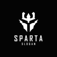 Spartan Logo, Silhouette Warrior Knight Soldier Greek, Simple Minimalist Elegant Product Brand Design vector