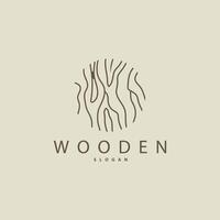 Wood Logo, Wood Fiber Bark Layer, Tree Trunk Inspiration Illustration Design vector