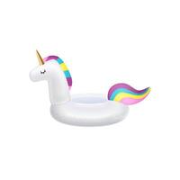 a white inflatable unicorn pool float vector