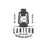 Lantern Logo Design Street Lamp Old Classic Vintage Minimalist Illustration Template vector