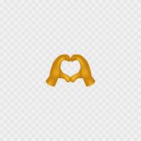 a heart icon in the shape of a hand vector