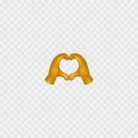 a heart icon in the shape of a hand vector