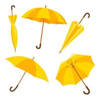 yellow umbrella set vector