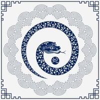 Happy Chinese new year 2025 Zodiac sign, year of the Snake vector