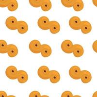 a pattern of orange cookies on a white background vector
