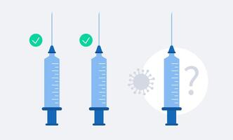 three syringes with a question mark next to them vector