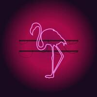 flamingo neon sign on a dark background vector