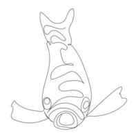 Continuous single one line drawing of fish simple clown fish International world Oceans day vector