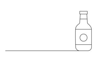 International Beer Day glass and bottle continuous one line drawing vector