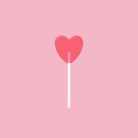 a pink heart shaped lollipop on a stick vector