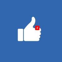 a thumbs up icon on a blue background vector