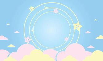 Abstract kawaii Sky Pastel background vector
