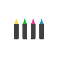 four colored markers on a white background vector