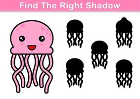 find the right shadow of jellyfish vector